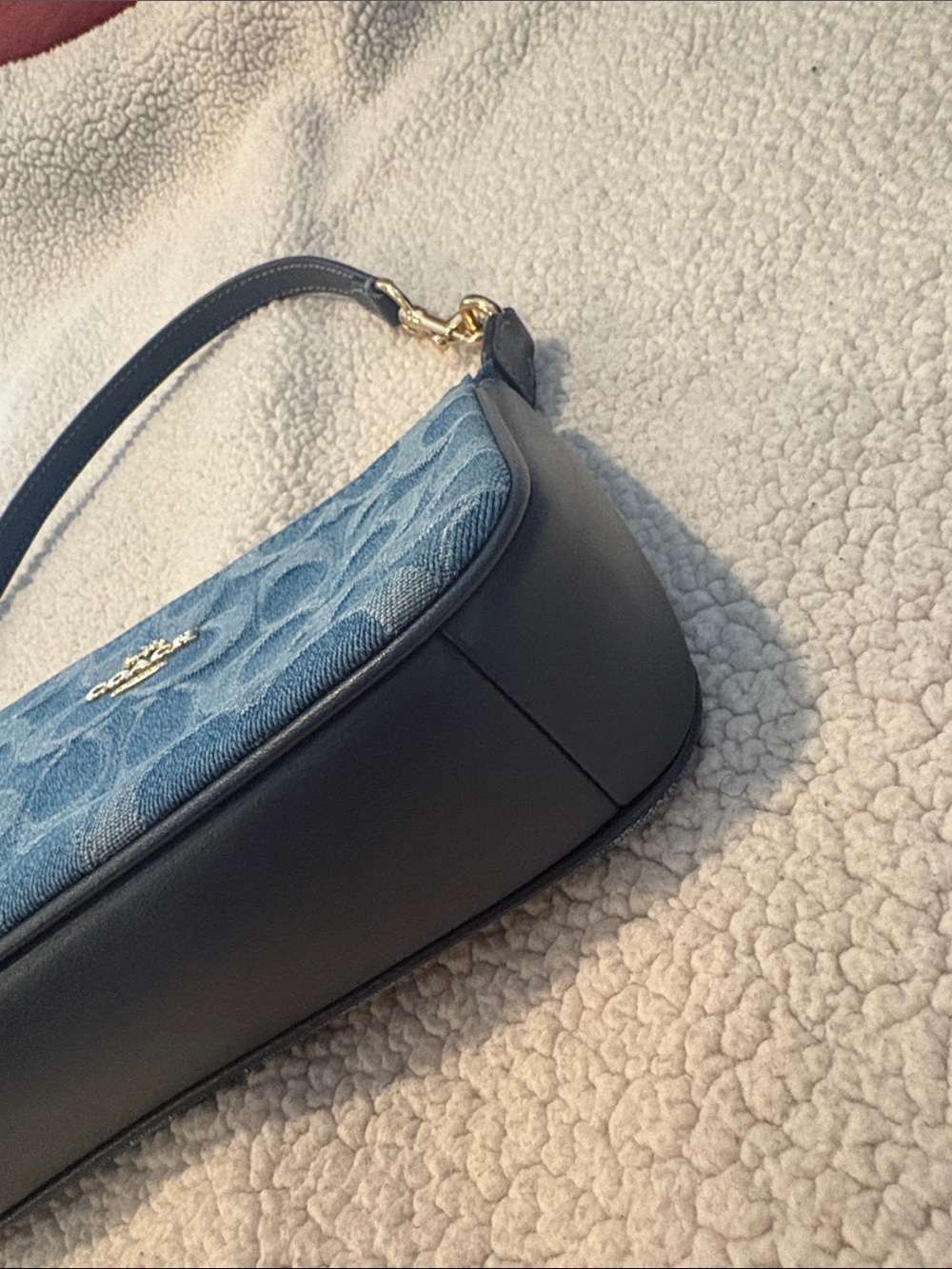 Coach Denim Signature nolita in Blue with Black Strap and Gold Hardware - Picture 2 of 8